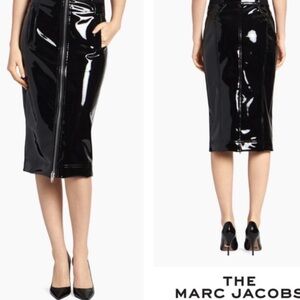 Marc Jacobs Glossy Black Pencil Skirt
